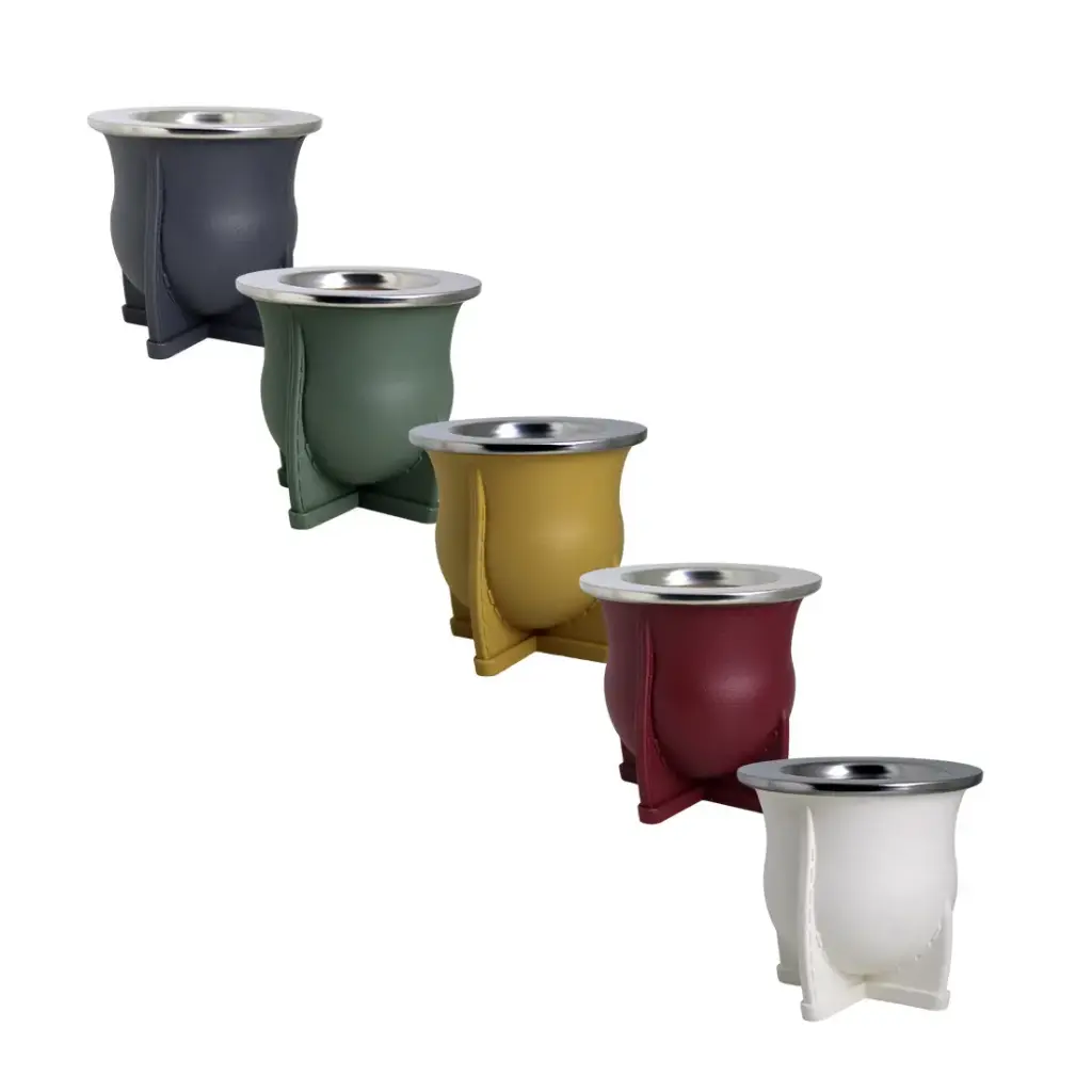 MATE TERMICO C/ BORDE METALICO LISO APTO GRABADO ARGENMATE ( 5845 ) 