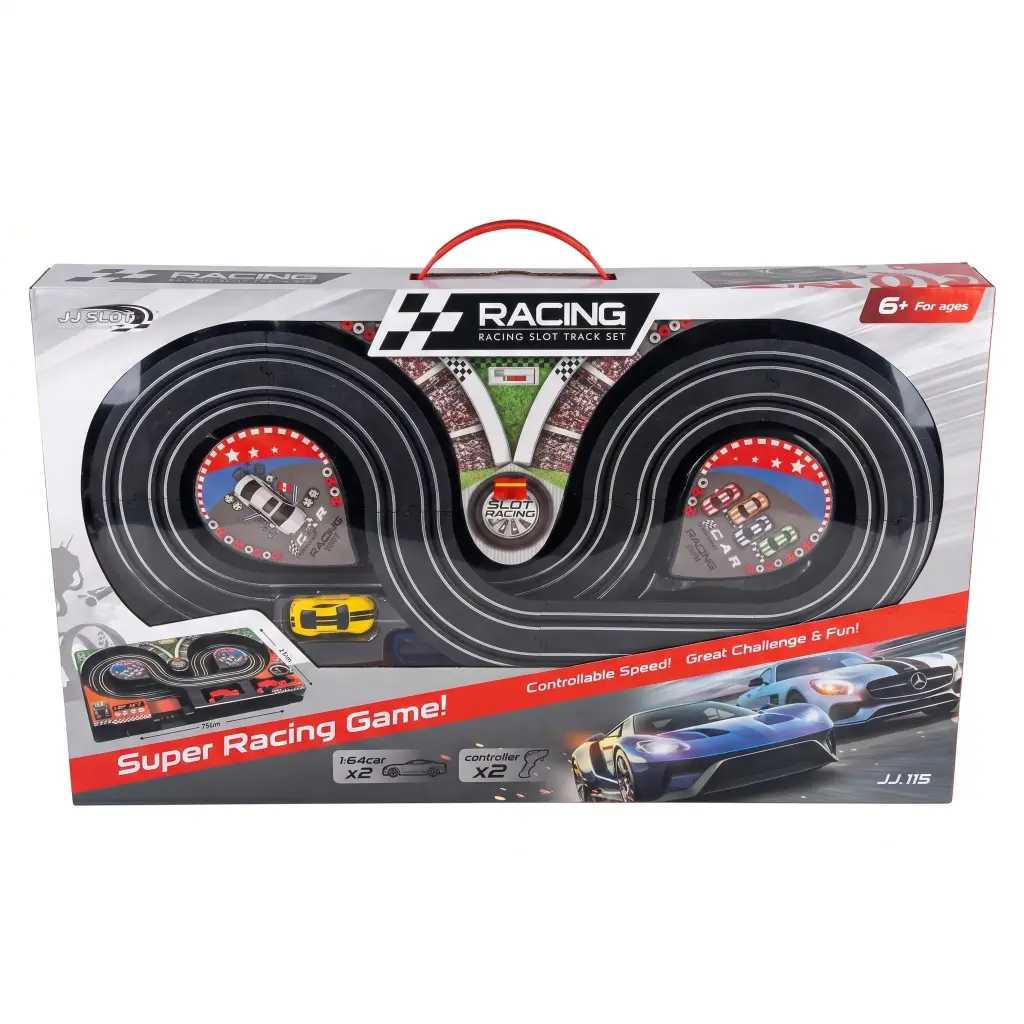 PISTA DE AUTOS C/ 2 AUTOS ESCALA 1:64 E/ CJ ( JJ115-1-Z1 )