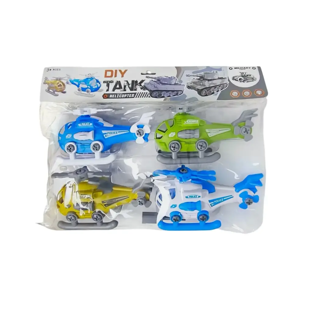 SET HELICOPTEROS DESARMABLES x4 18 x 10cm e/Bo ( SD27111Z1 )