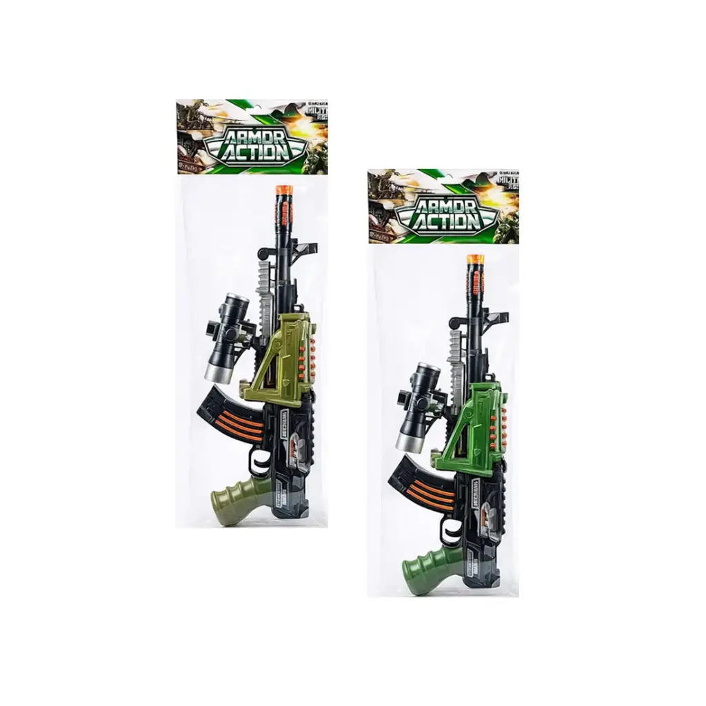 RIFLE AK47 BAYONETA C/ LUZ Y SONIDO 43 x 14cm e/Bo ( SD18530 )