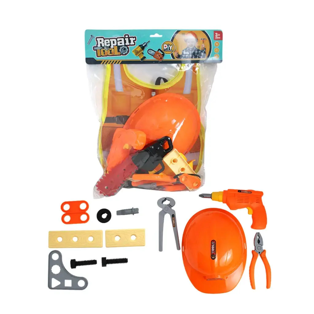 SET DE HERRAMIENTAS C/ CHALECO CASCO Y ACCESORIOS x 16pzs e/Bo ( SD21838TR1 )