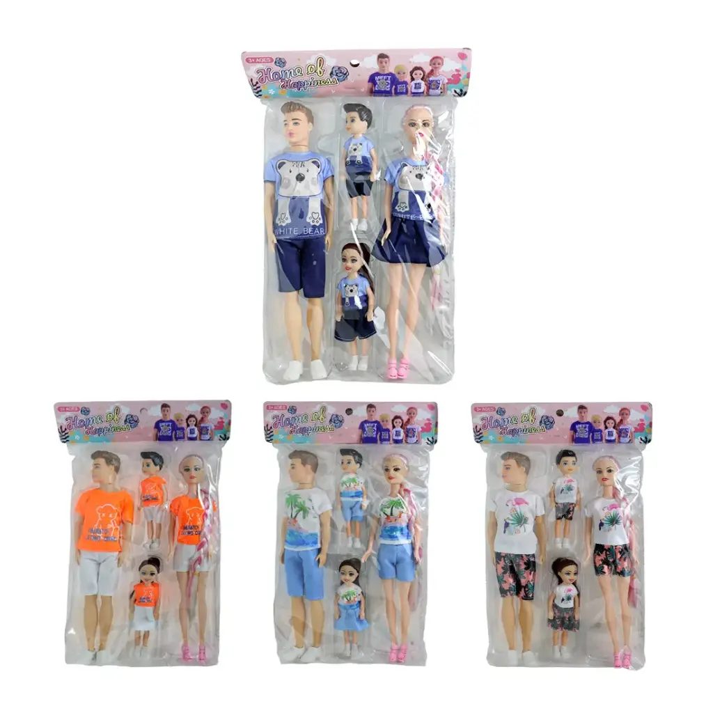 MUÑECOS FAMILIA 28cm x2 y 13cm x2 e/Bo ( SD24038 )