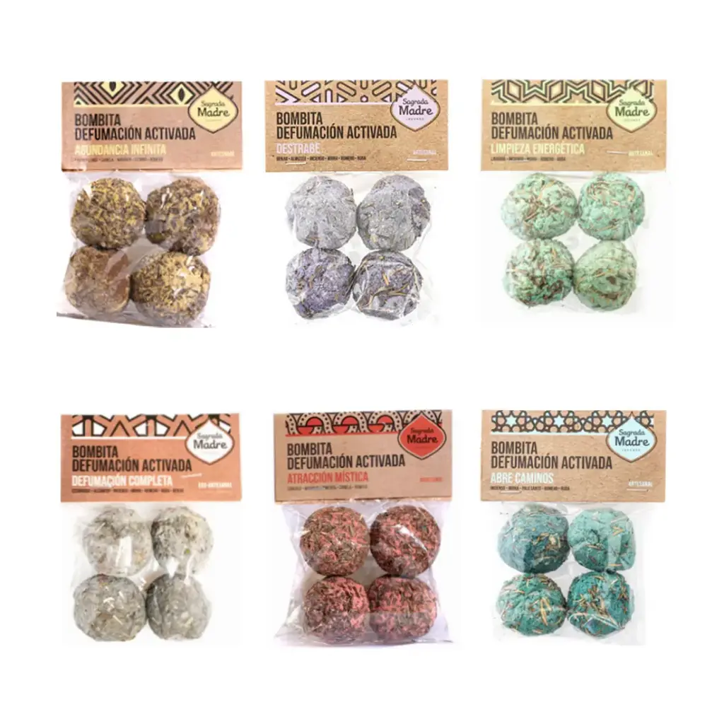 BOMBITA DE DEFUMACION ACTIVADA SAGRADA MADRE x4 e/Bo