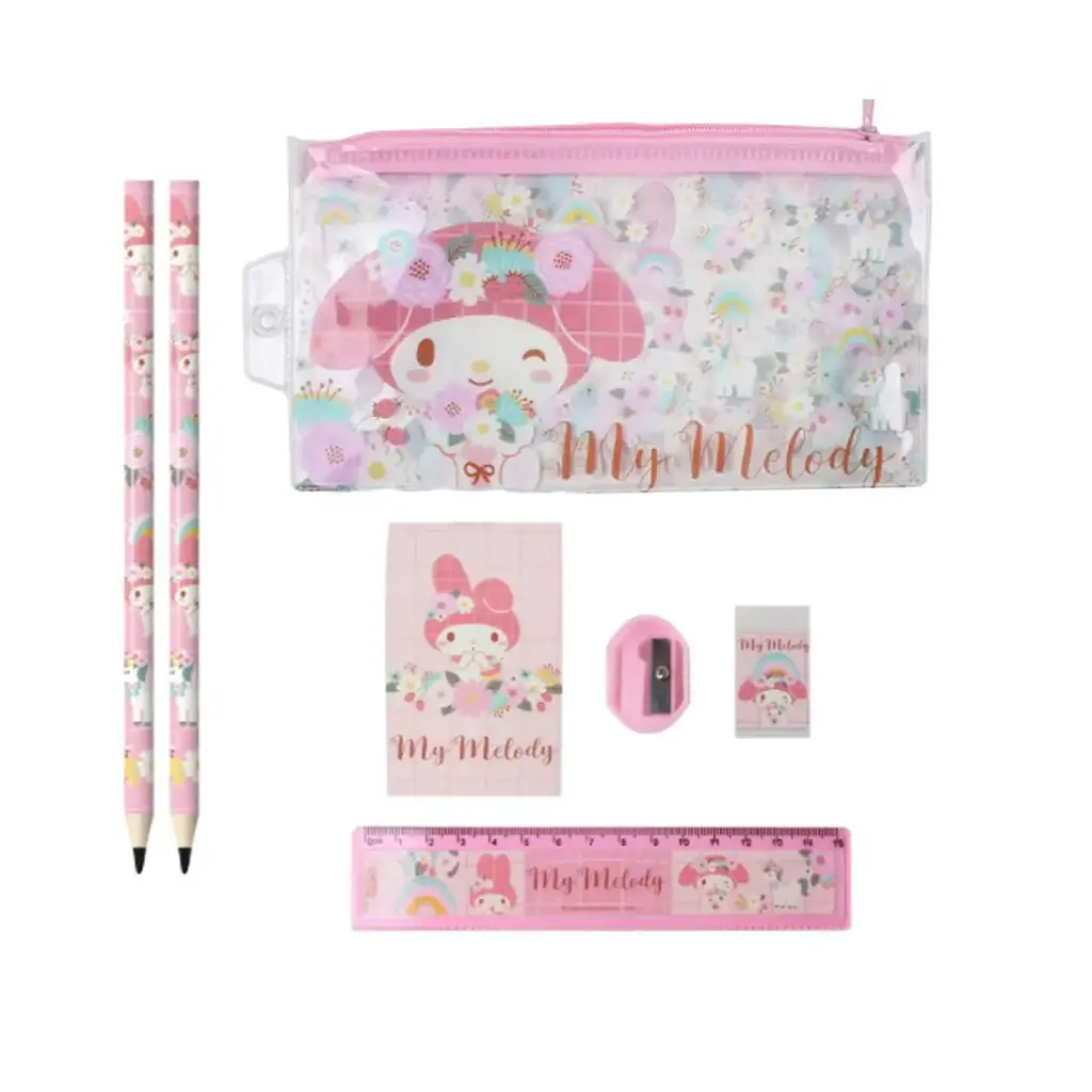 SET ESCOLAR MY MELODY 7pzs e/ ESTUCHE ( SR621 )