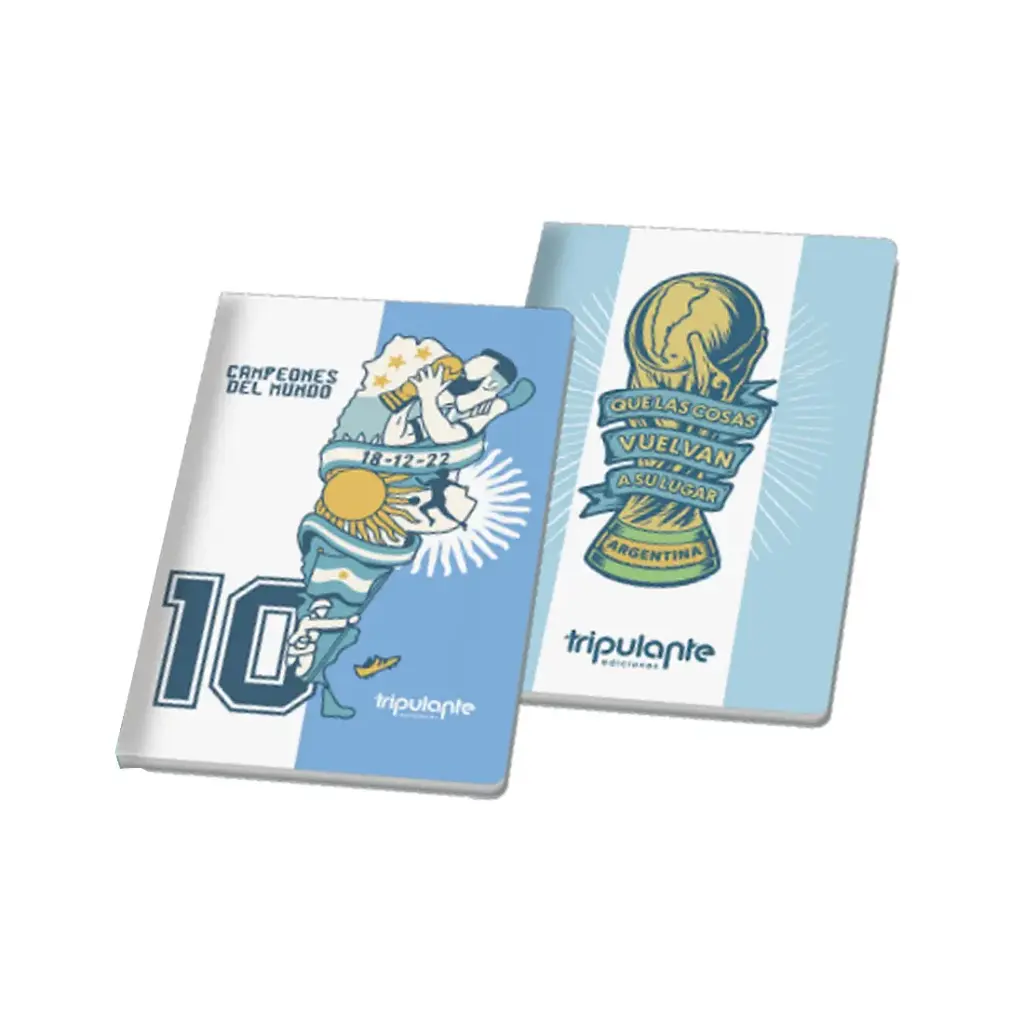 CUADERNO TRIPULANTE ARGENTINA CAMPEON 16X21CM T/BLANDA X48 RAYADO ( 02CUAD0001 )