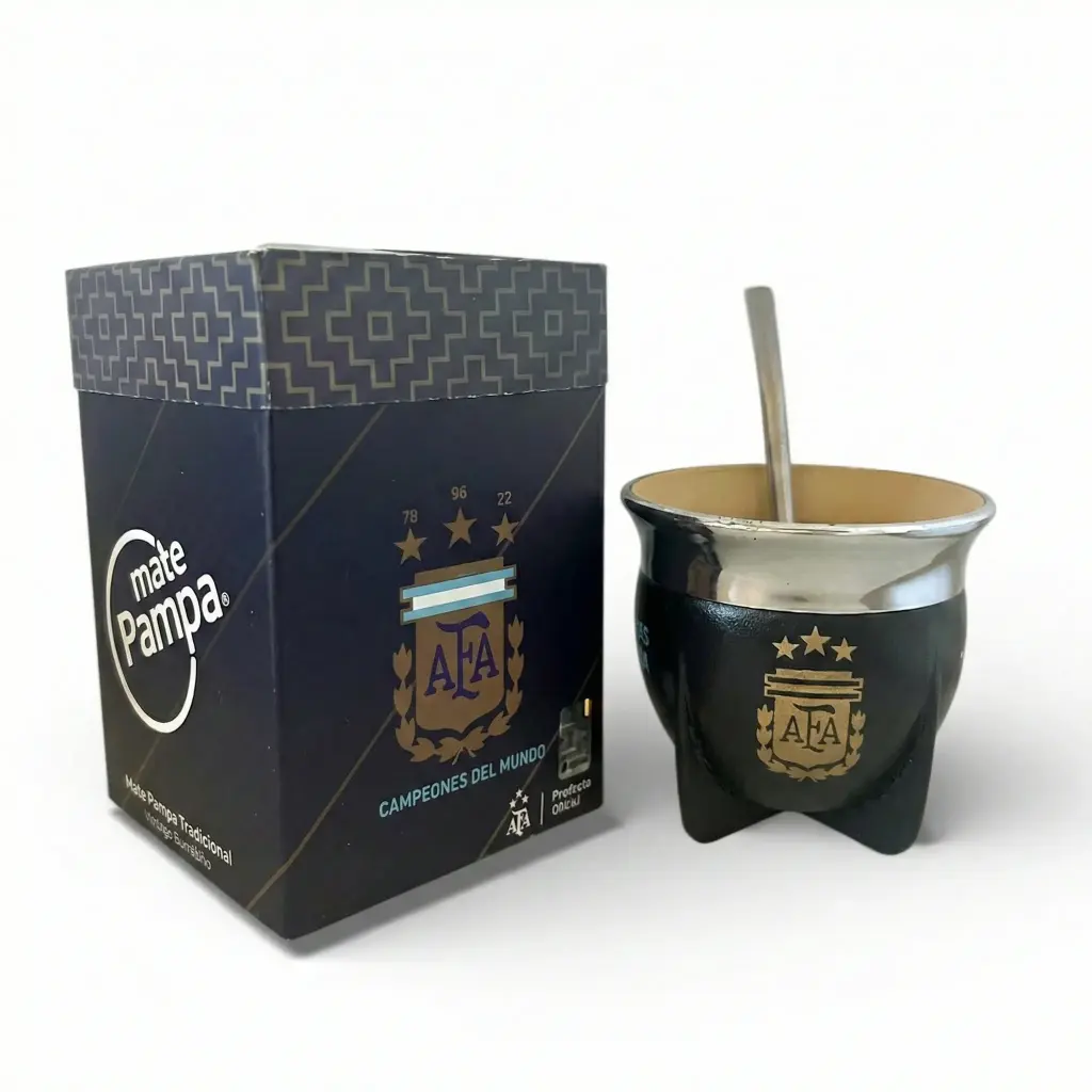 MATE PAMPA NEGRO AFA C/ BOMBILLA e/Cj
