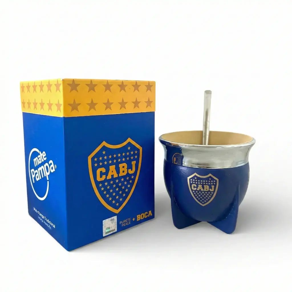 MATE PAMPA AZUL BOCA C/ BOMBILLA e/Cj