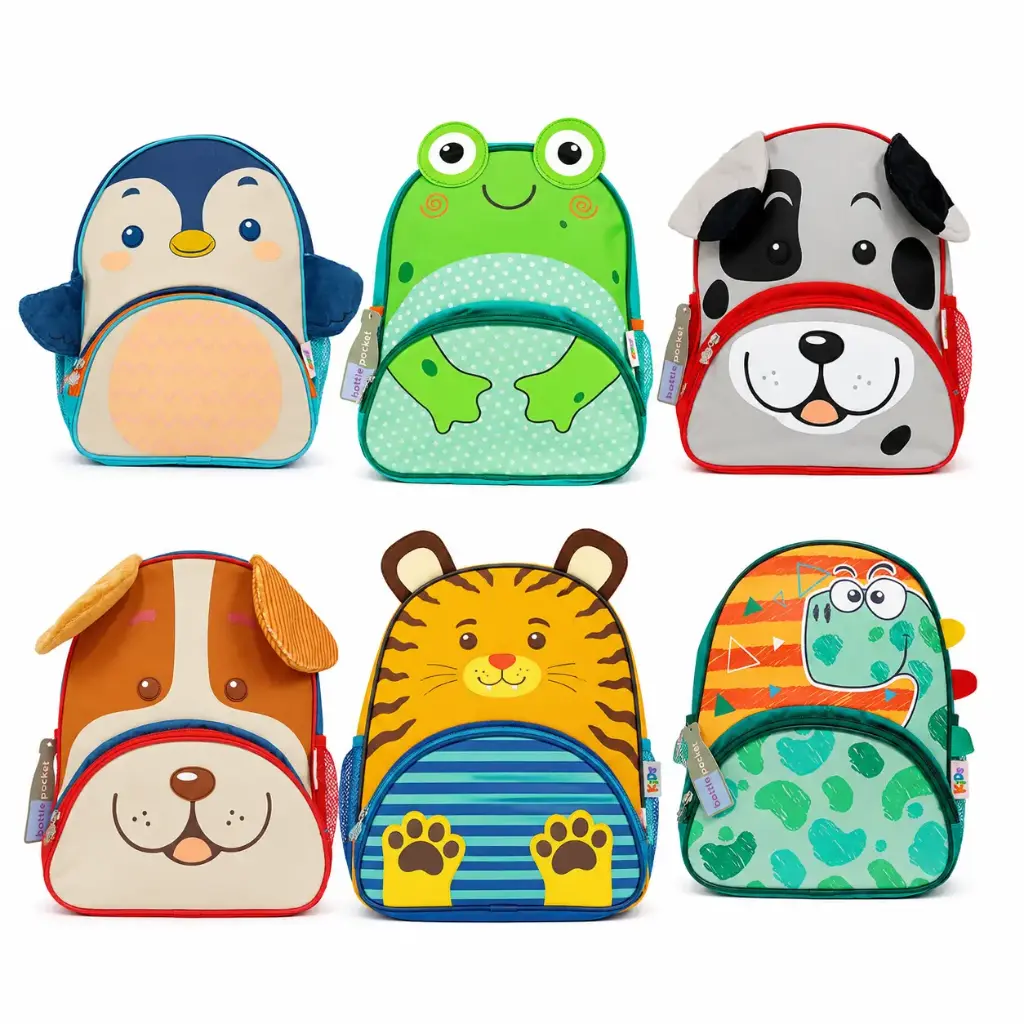 MOCHILA INFANTIL ANIMALITOS 2 CIERRES 33CM ( 91.5900001 / 91.5900002 / 91.5900004 )