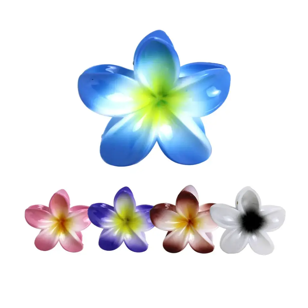 BROCHE P/ CABELLO FLOR HAWAIANA 8CM E/CT ( DL21126 / 18584 )