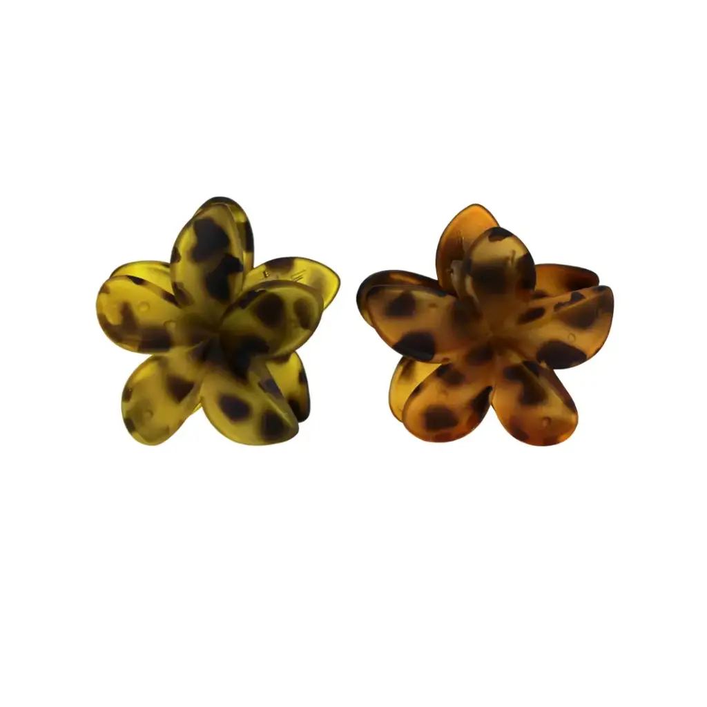 BROCHE P/ CABELLO FLOR ANIMAL PRINT 8CM ( 18609 )