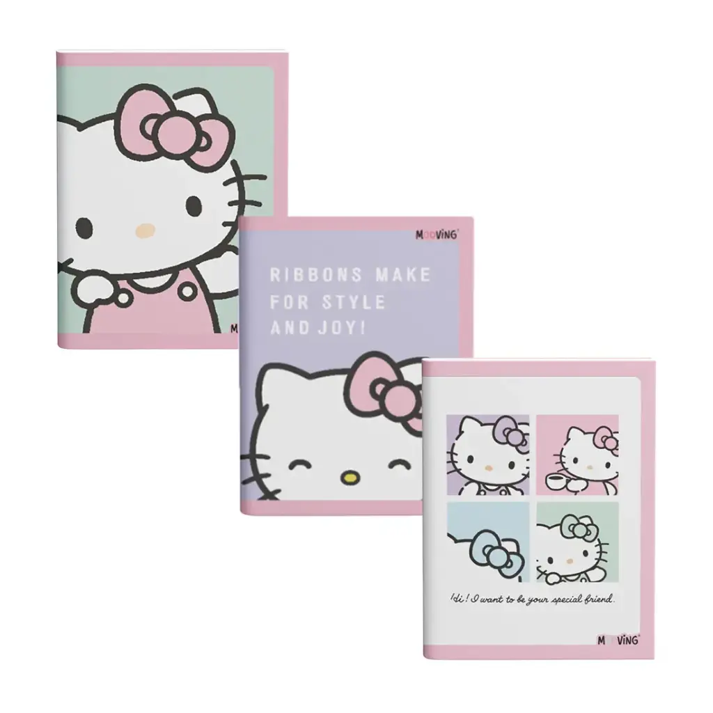 CUADERNO MOOVING T/ FLEXIBLE HELLO KITTY 16 x 21cm x 48hjs ( 1202165 )
