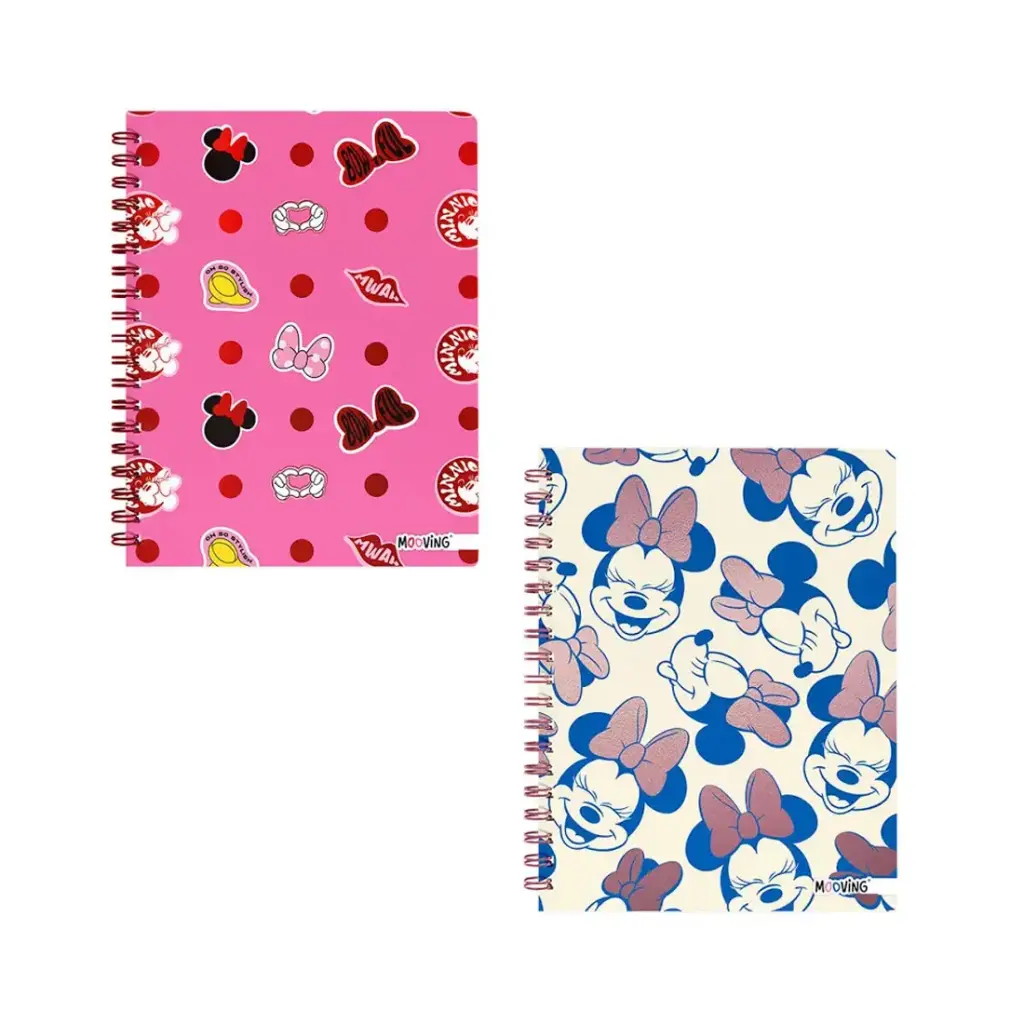 CUADERNO MOOVING ESPIRAL T/ DURA MINNIE 16 x 21cm x 80hjs ( 1205131 ) 