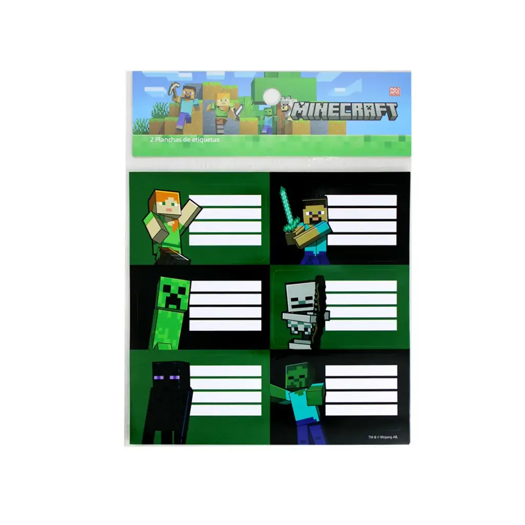 ETIQUETAS MOOVING MINECRAFT X12 ( 1301248 )