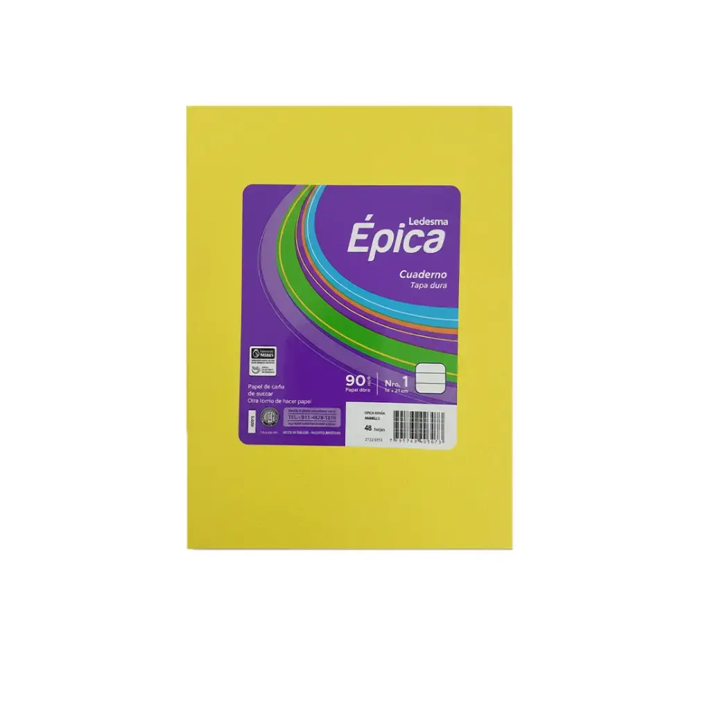 CUADERNO EPICA N1 T/DURA ARAÑA X 48 RAYADO AMARILLO
