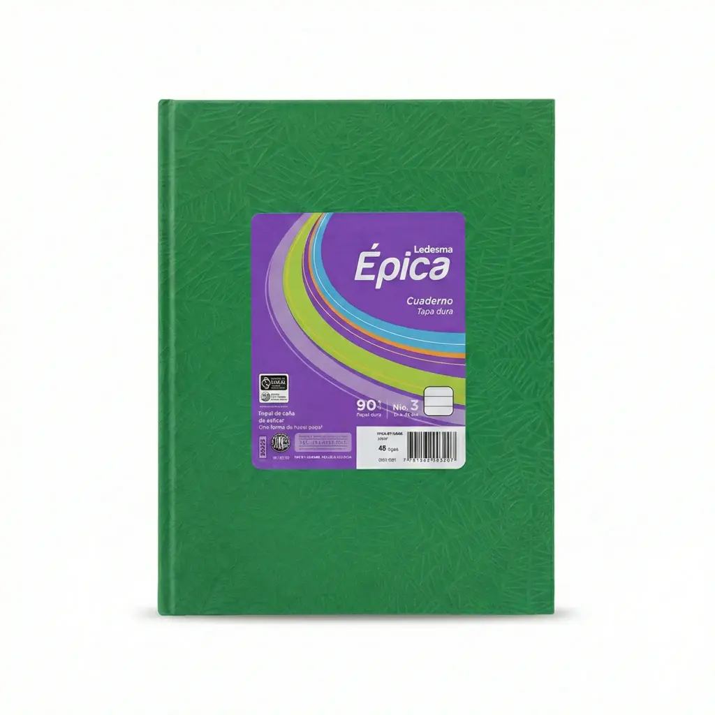 CUADERNO EPICA Nº3 T/DURA ARAÑA X48 HJS RAYADO VERDE