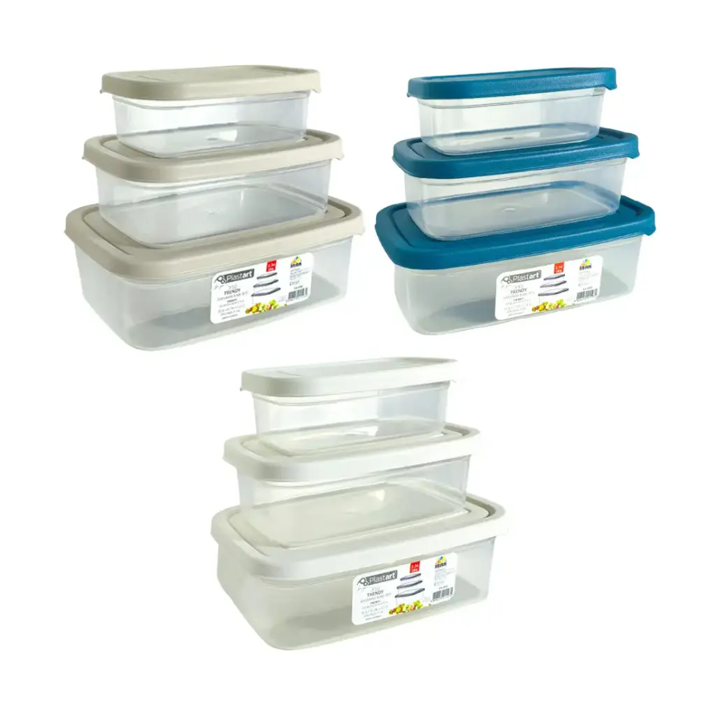 SET HERMETICO TRENDY X3 400ML - 740ML - 1200ML ( SA-890 )