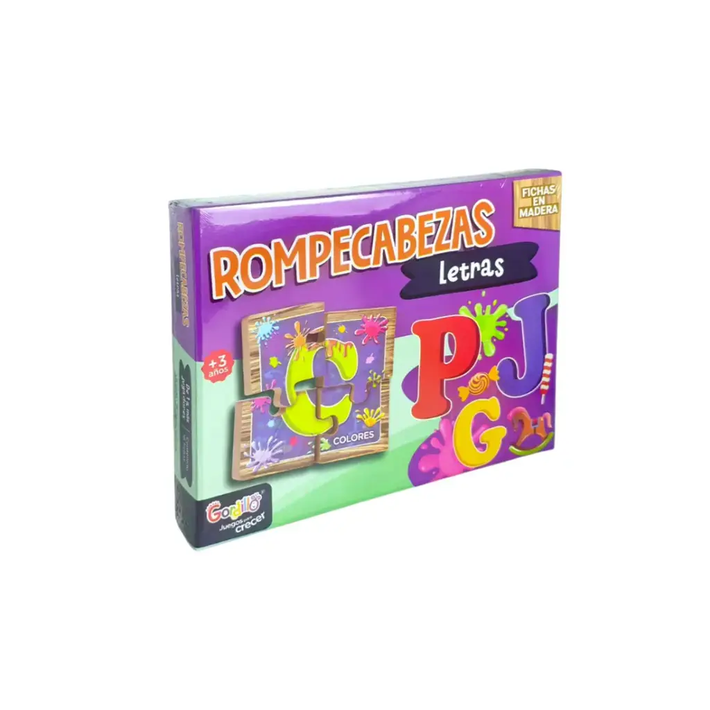 ROMPECABEZAS MADERA LETRAS X16 E/ CJ ( DID-ROM-4 )