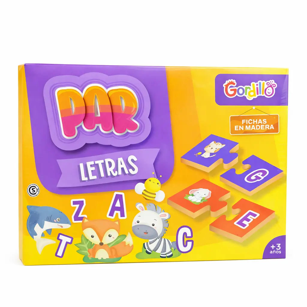 JUEGO DE ENCASTRE PAR LETRAS FICHAS D/MADERA E/ CJ ( ENC-PAR-2 )