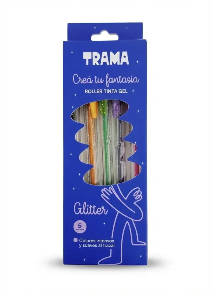 LAPICERA ROLLER GEL TRAMA 1.0MM X5 GLITTER E/ CJ