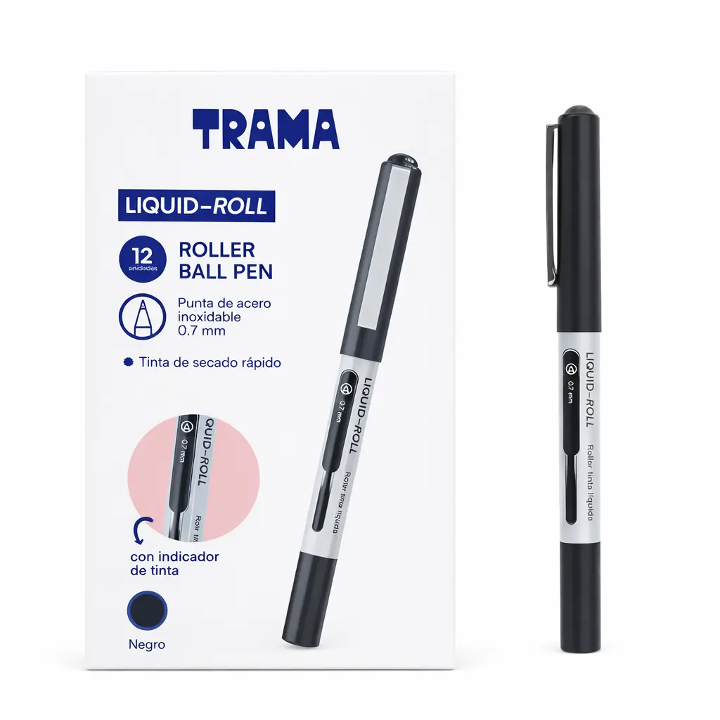 LAPICERA TRAMA LIQUID ROLL NEGRO ( 52811 )