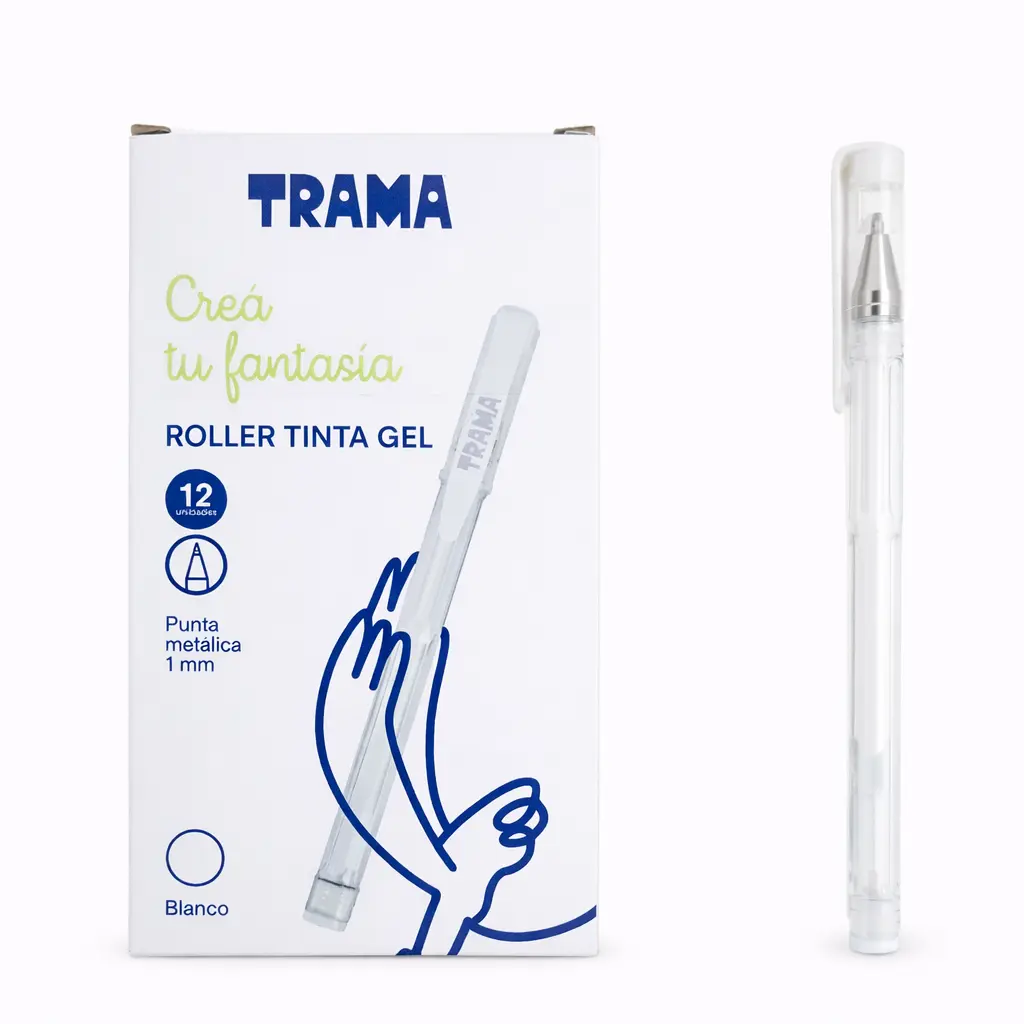 LAPICERA ROLLER GEL TRAMA 1.0MM BLANCO