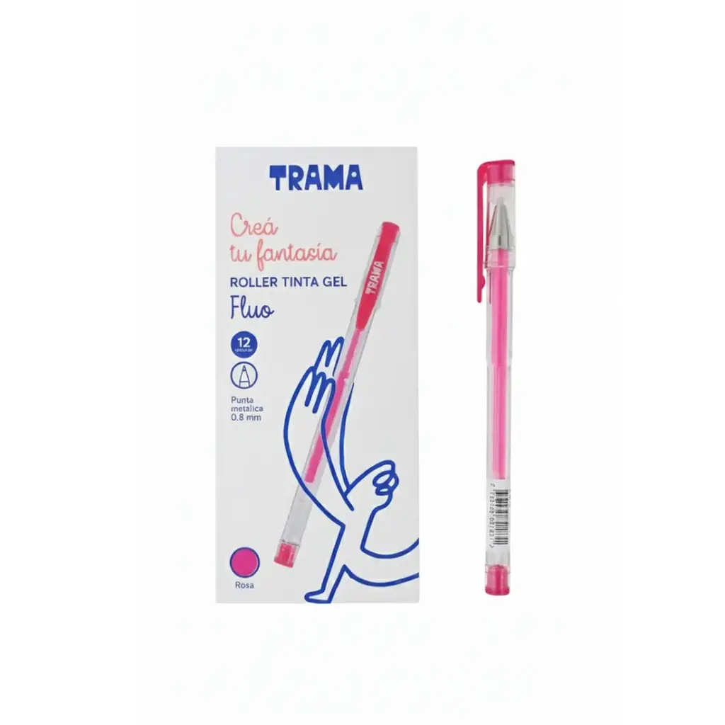 LAPICERA ROLLER GEL TRAMA 0.8MM ROSA FLUO