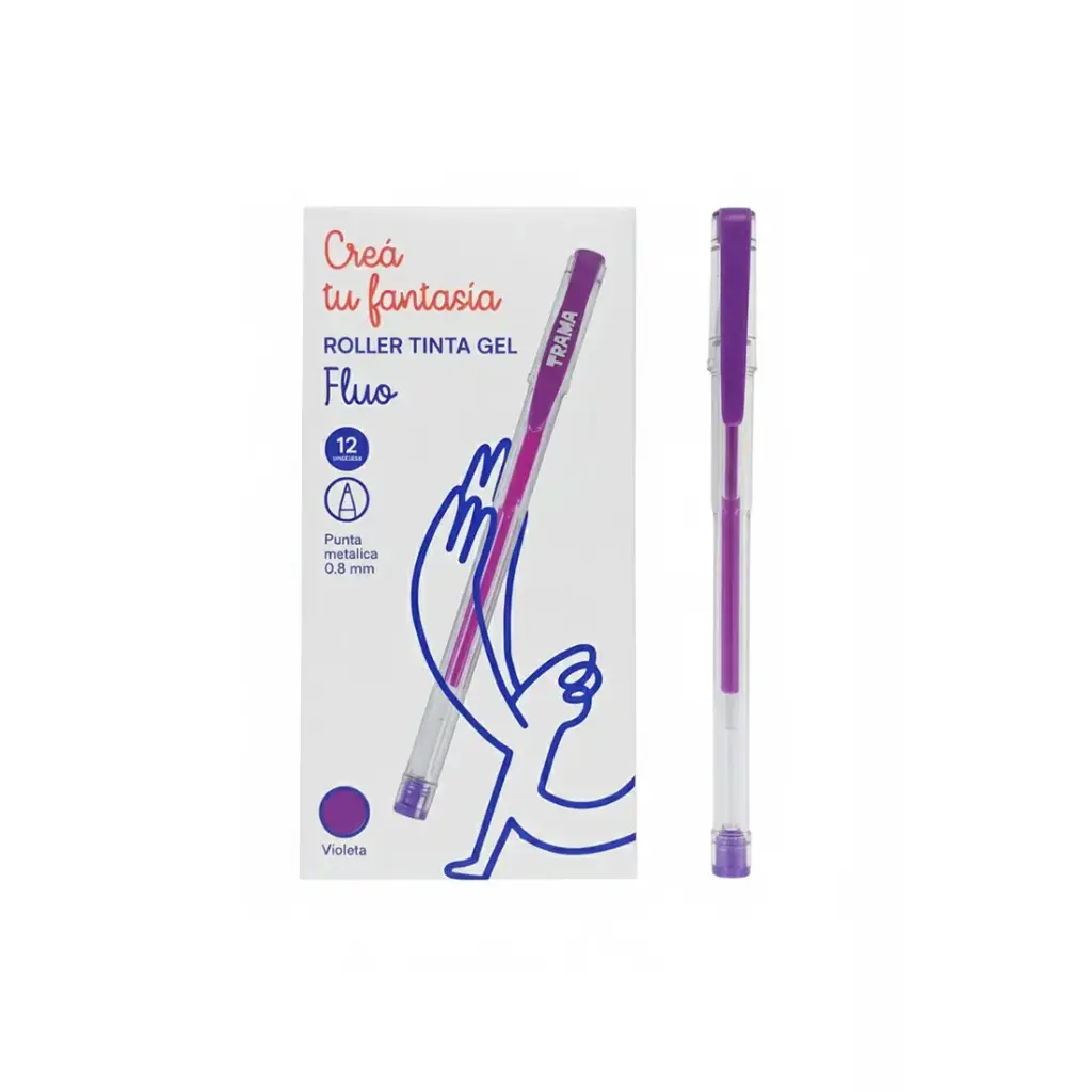 LAPICERA ROLLER GEL TRAMA 0.8MM VIOLETA FLUO