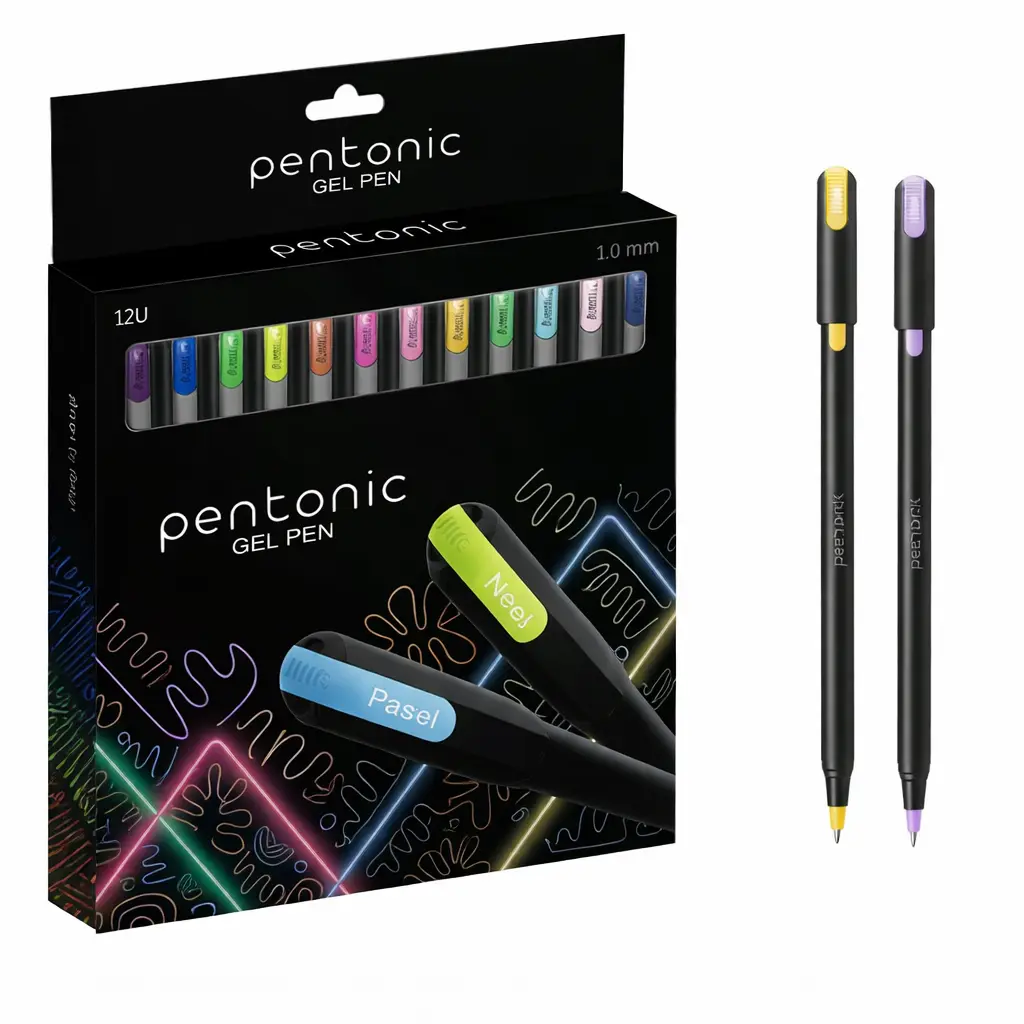 LAPICERA PENTONIC GEL 1.0mm NEON PASTEL X12 E/ CJ ( 856N+856P )