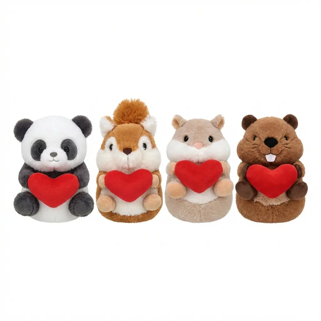 PELUCHE ANIMAL C/ CORAZON 18CM ( 8297 )
