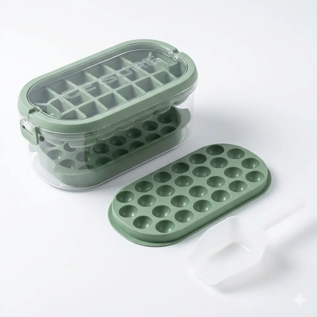 CUBETERA PLASTICA TRIPLE P/ 54 HIELOS C/PALA 23X12X9CM ( NS371736 )