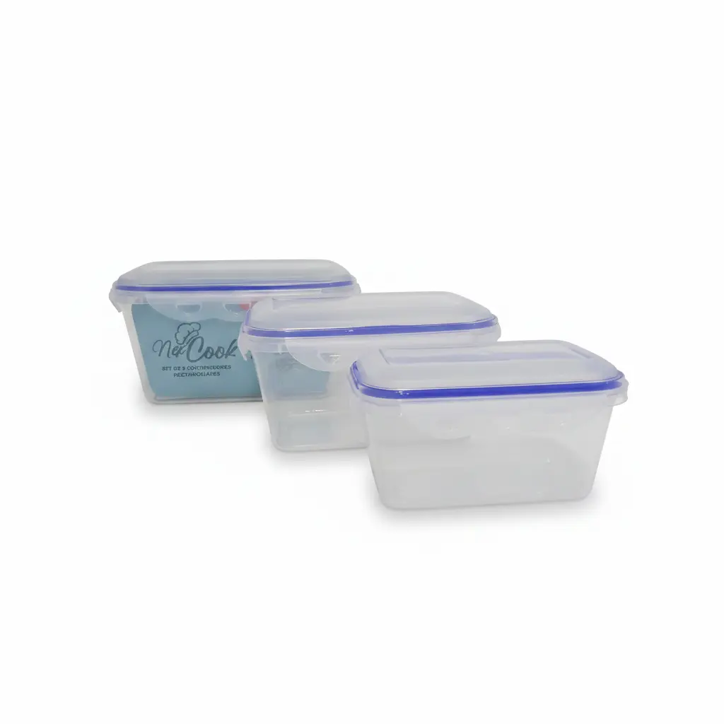 SET HERMETICO RECTANGULAR X3 TAPA C/TRABA ( NS249974 )
