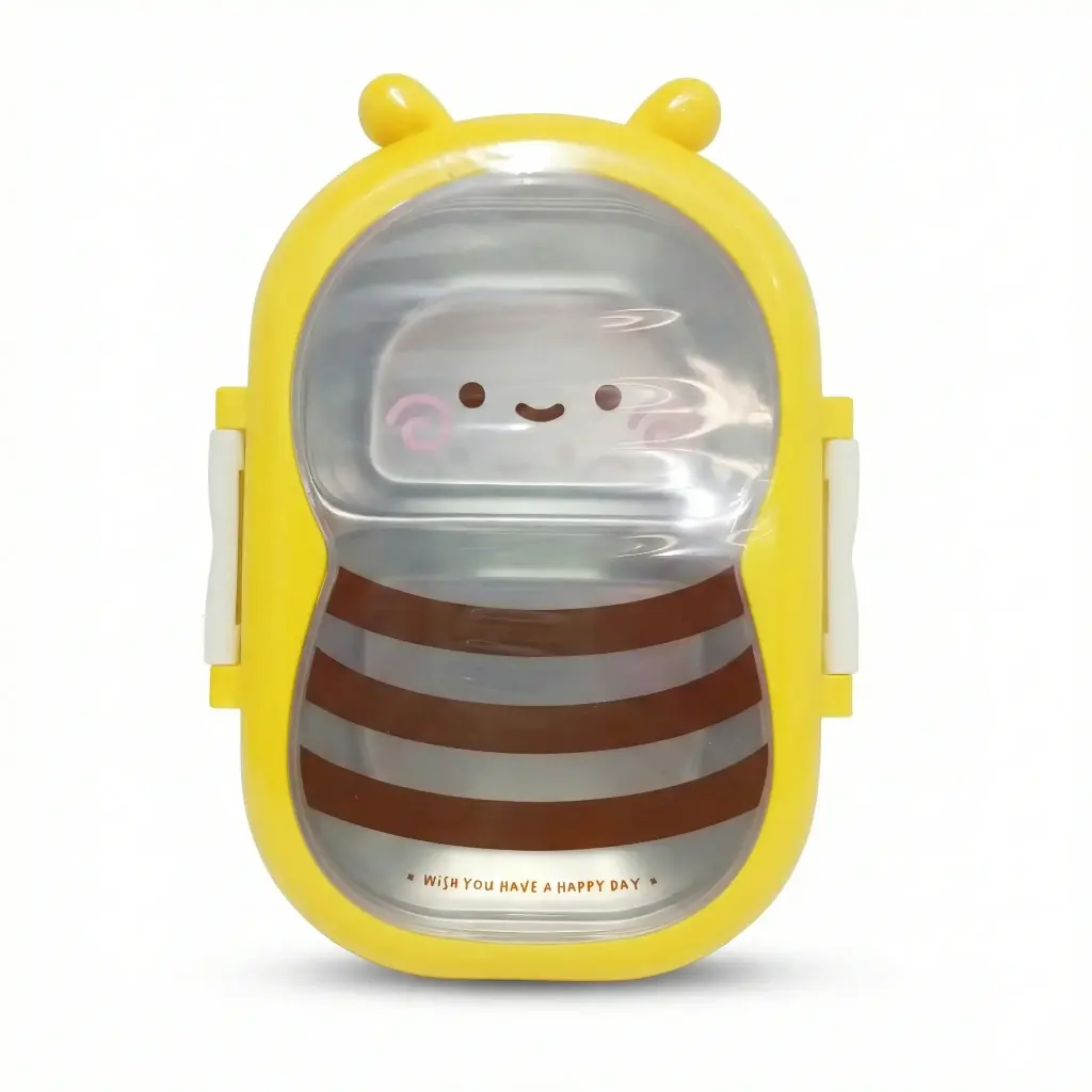 LONCHERA ABEJITA ACERO 22X11X8CM ( NS337610 )