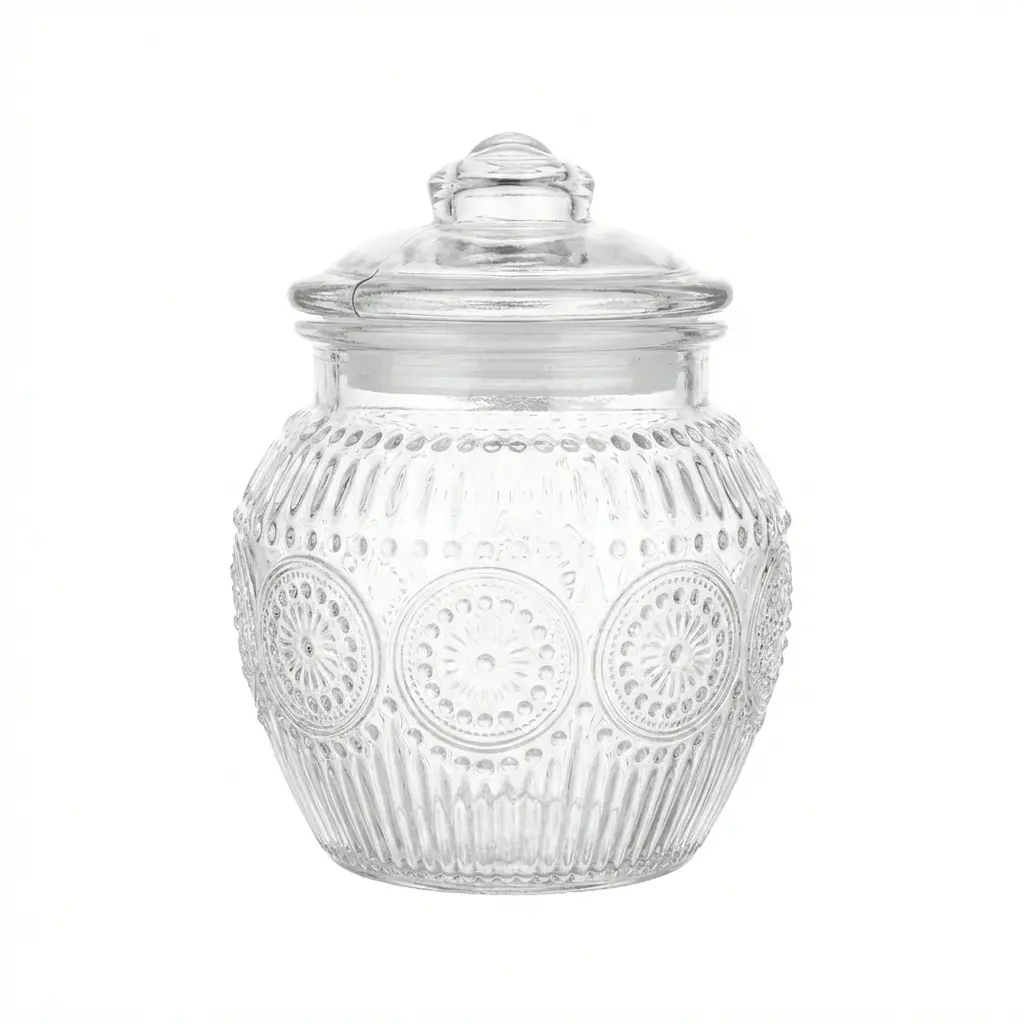 FRASCO VIDRIO LABRADO 650ML C/ TAPA HERMETICA ( DL9704 )