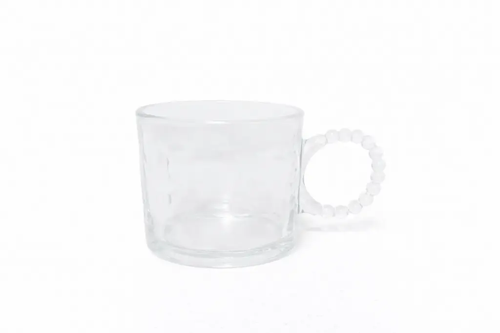 TAZA VIDRIO ASA BURBUJA 8.5X7.5CM ( DL20650 / YX-2 )