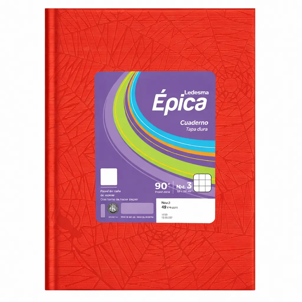 CUADERNO EPICA Nº3 T/DURA ARAÑA X48 HJS CUADRICULADO ROJO
