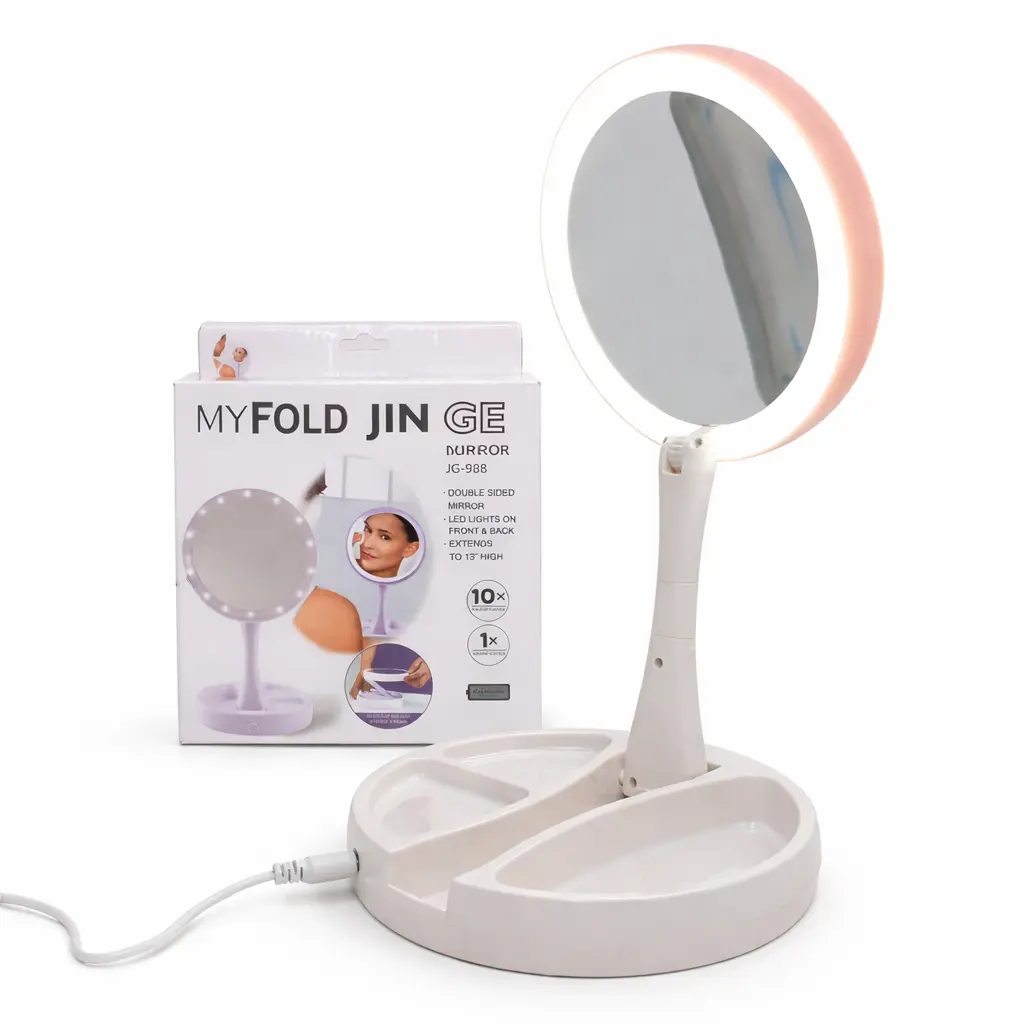 ESPEJO LED DOBLE FAZ C/ BASE E/ CJ ( JG-988 / YY3565 / 1527N )