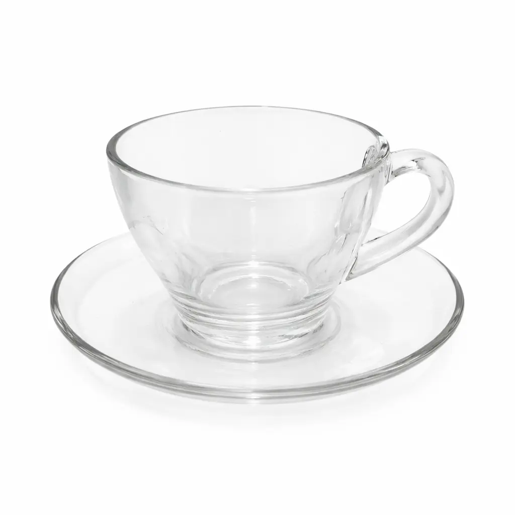 TAZA C/ PLATO VIDRIO MOROCCO VIENA 230ML ( 3S13013 / 161107 )