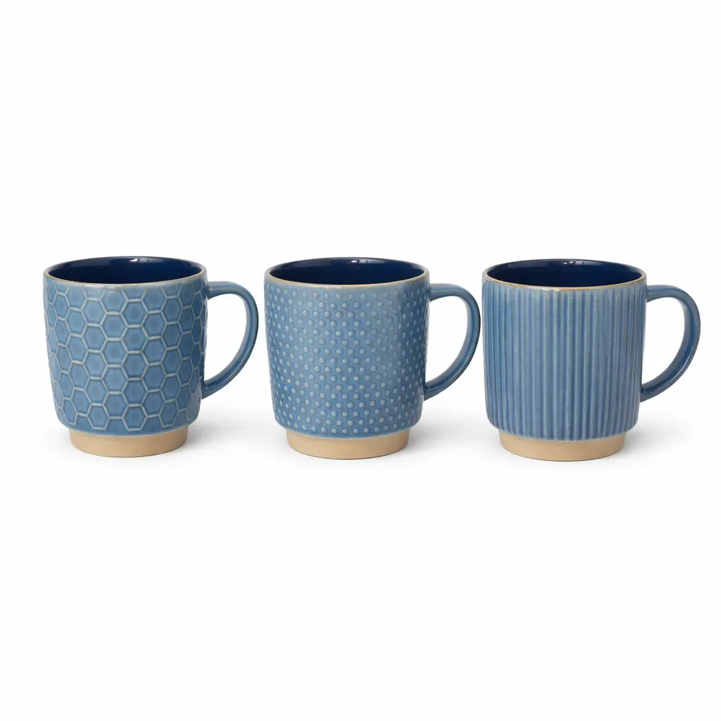 TAZA CERAMICA RECTA RELIEVE 400ML ( C6473 / COC044-D )