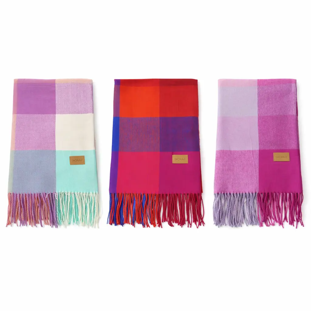 CHALINA RUANA SKORA CUADRILLE C/ FLECOS 60 X 177CM ( 43721 )  