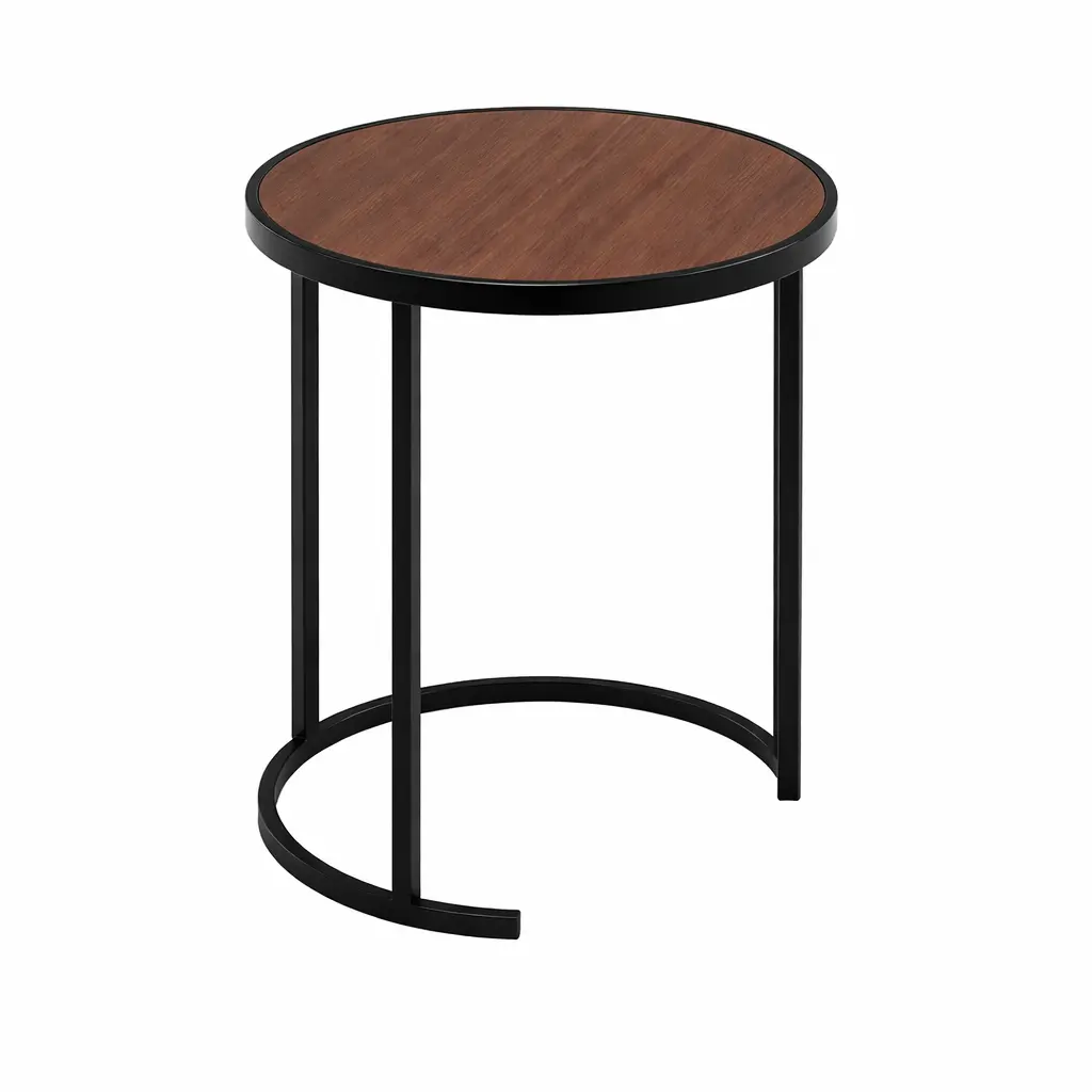 MESA RATONA REDONDA MDF HIERRO 40CM X 45CM