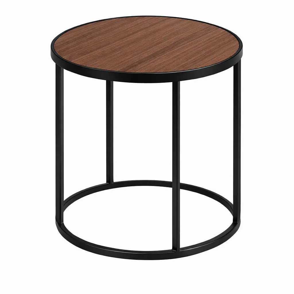 MESA RATONA REDONDA MDF HIERRO 50CM X 50CM