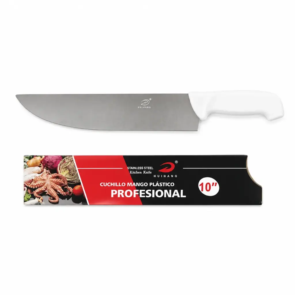 CUCHILLO 10" MANGO PLASTICO BLANCO E/ CT ( PAL0920 )