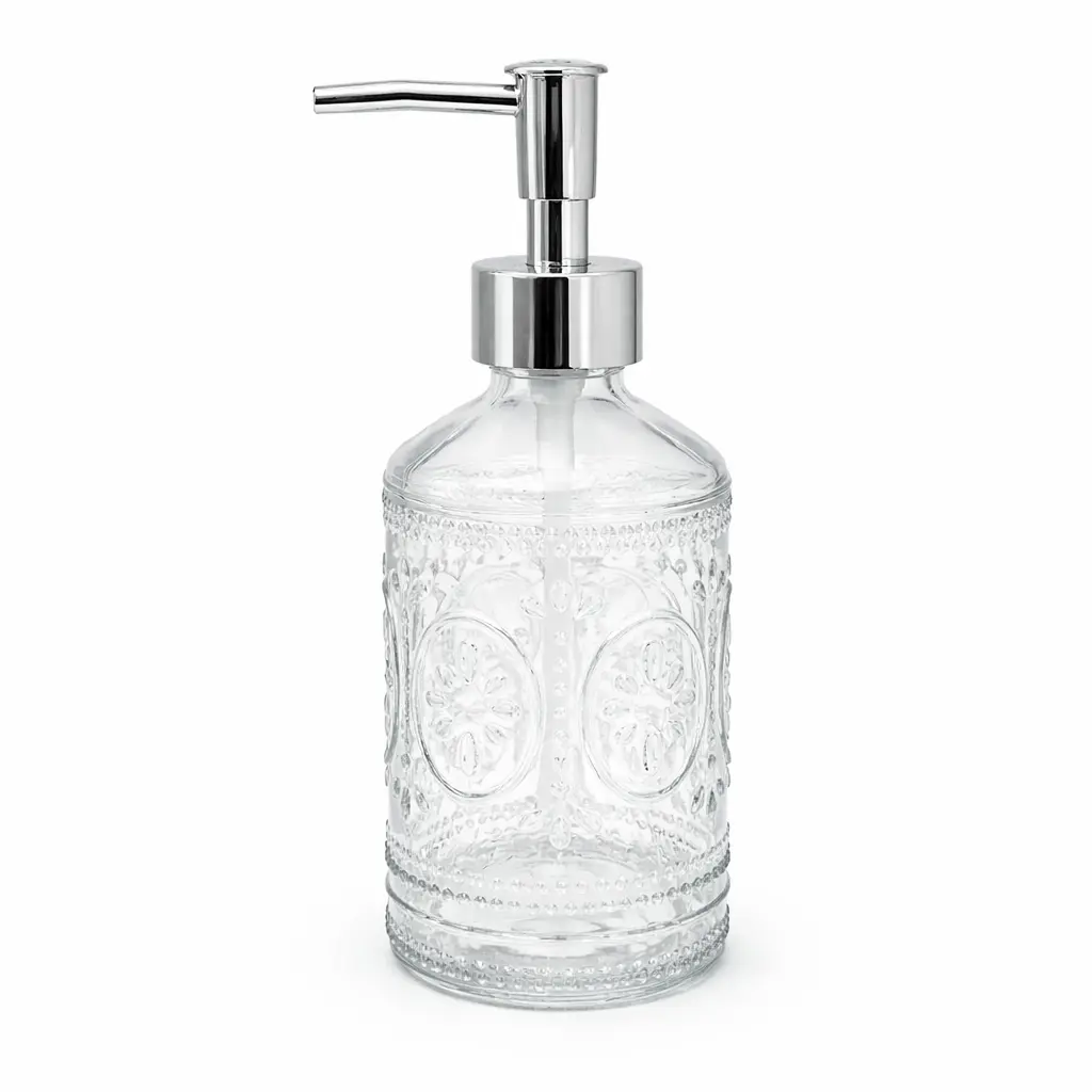 DISPENSER P/ JABON VIDRIO LABRADO CAMAFEO 410ML ( B4556 )