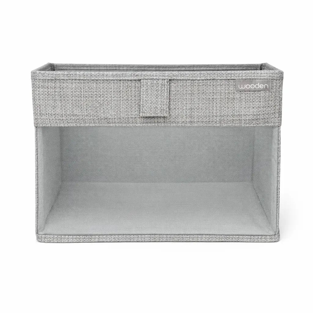 CAJA PLEGABLE FORRADA TELA C/ VENTANA 25X 36 X 18CM E/ BO ( 027-2N / 027-2G ) 