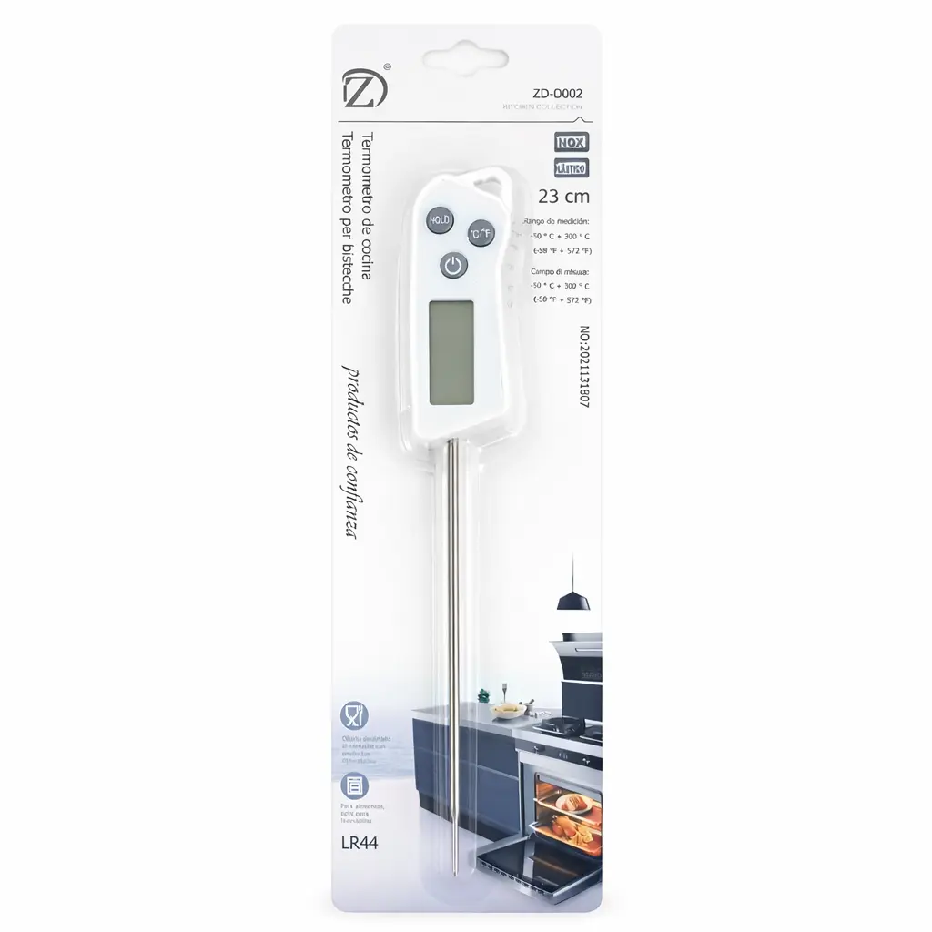 TERMOMETRO DIGITAL DE COCINA 23CM E/ BL ( C5747 / ZD-D002 )
