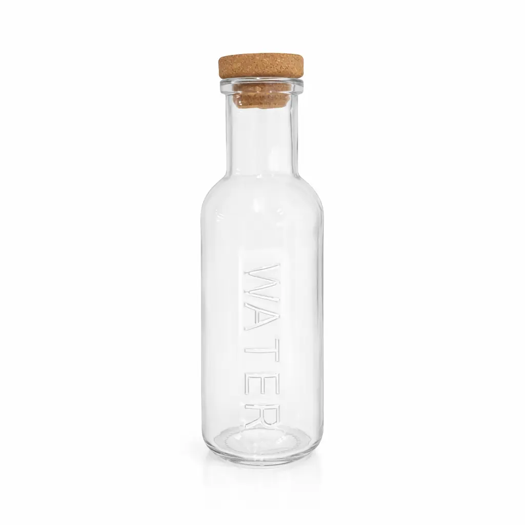 BOTELLA VIDRIO LABRADA WATER C/ TAPON CORCHO 1LT ( C5974 )