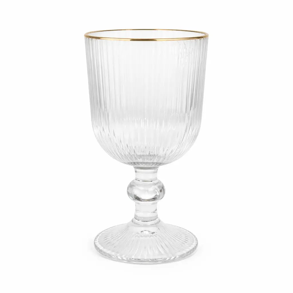 COPA VINO AUREA C/ BORDE DORADO 270ML ( IC265 )