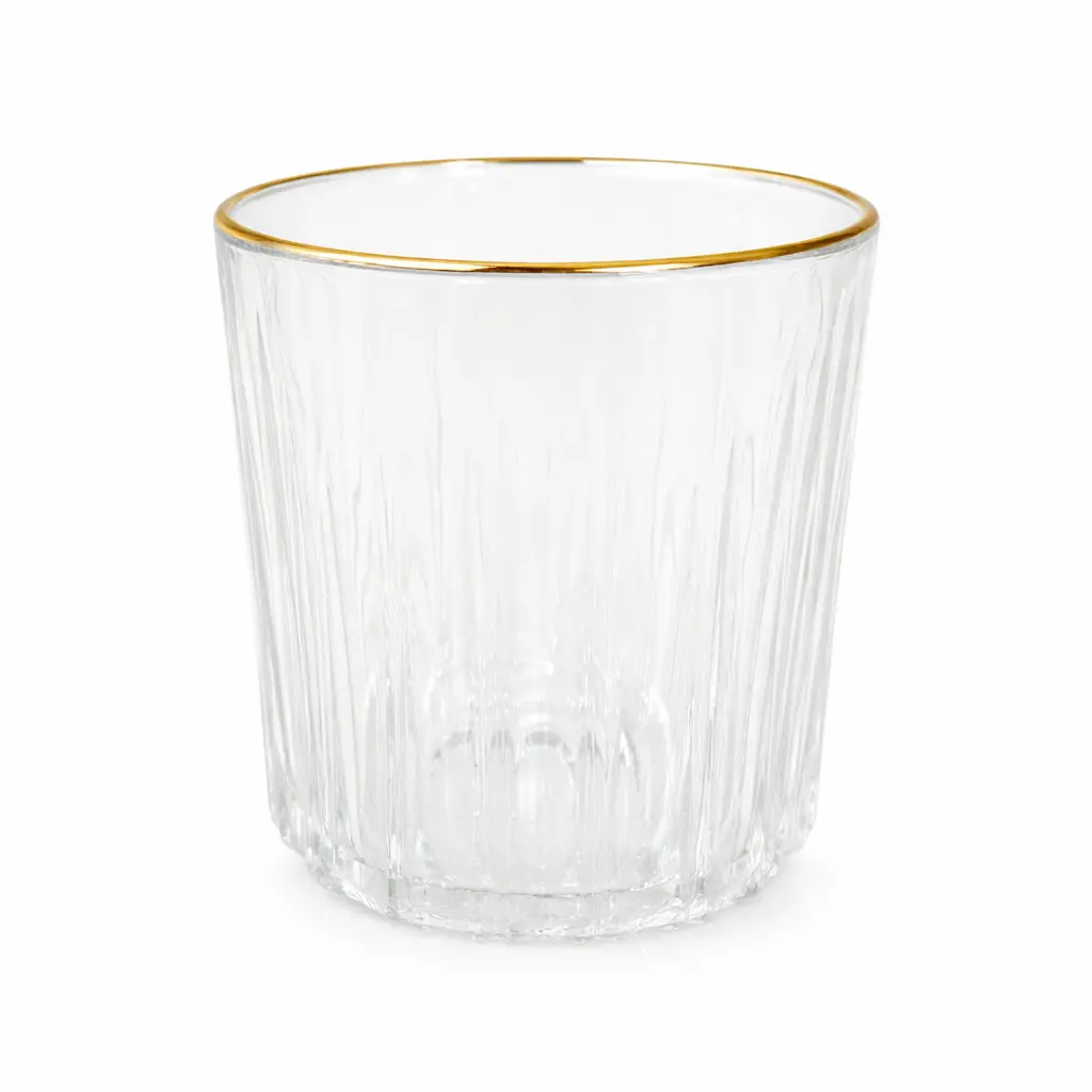 VASO WHISKY C/ BORDE DORADO 315ML ( WS098 )