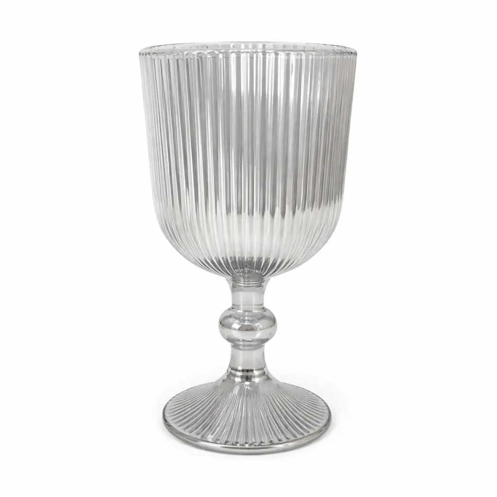 COPA VIDRIO RAYAS GRIS 360ML ( CA6095 )