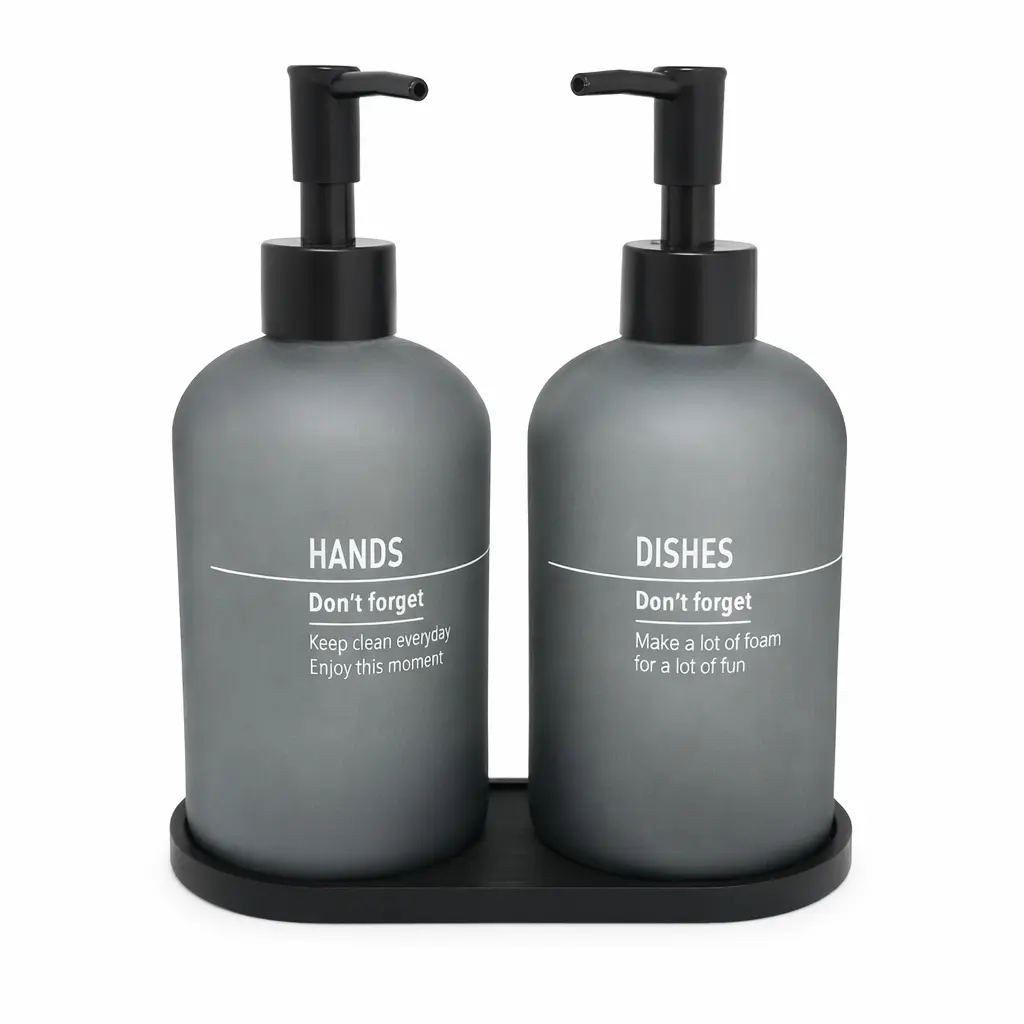 DISPENSER VIDRIO P/ JABON X2 410MLC/ BANDEJA E/ CJ ( DR0229 )  